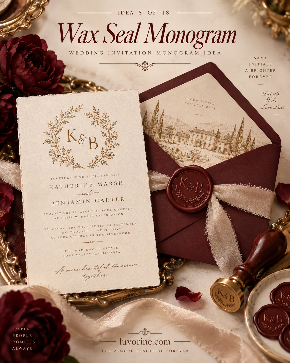 Art deco wedding monogram design