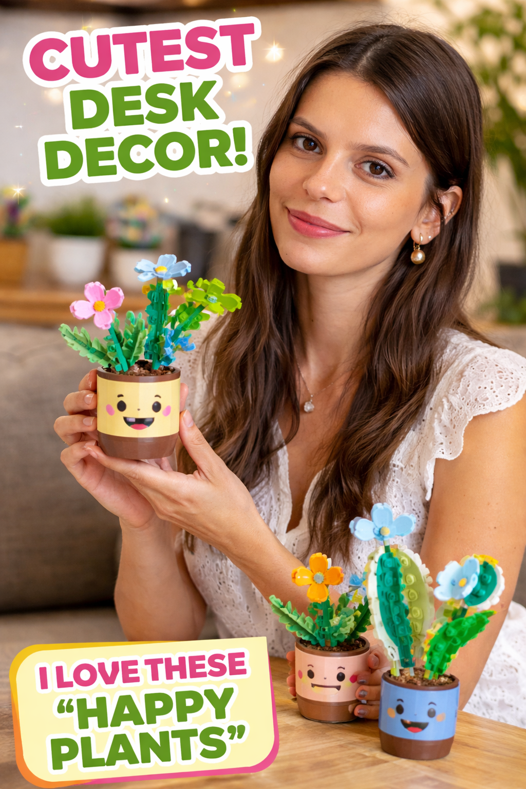 3. LEGO Botanicals Happy Plants: Ages 9+ Desk Decor Birthday Gift