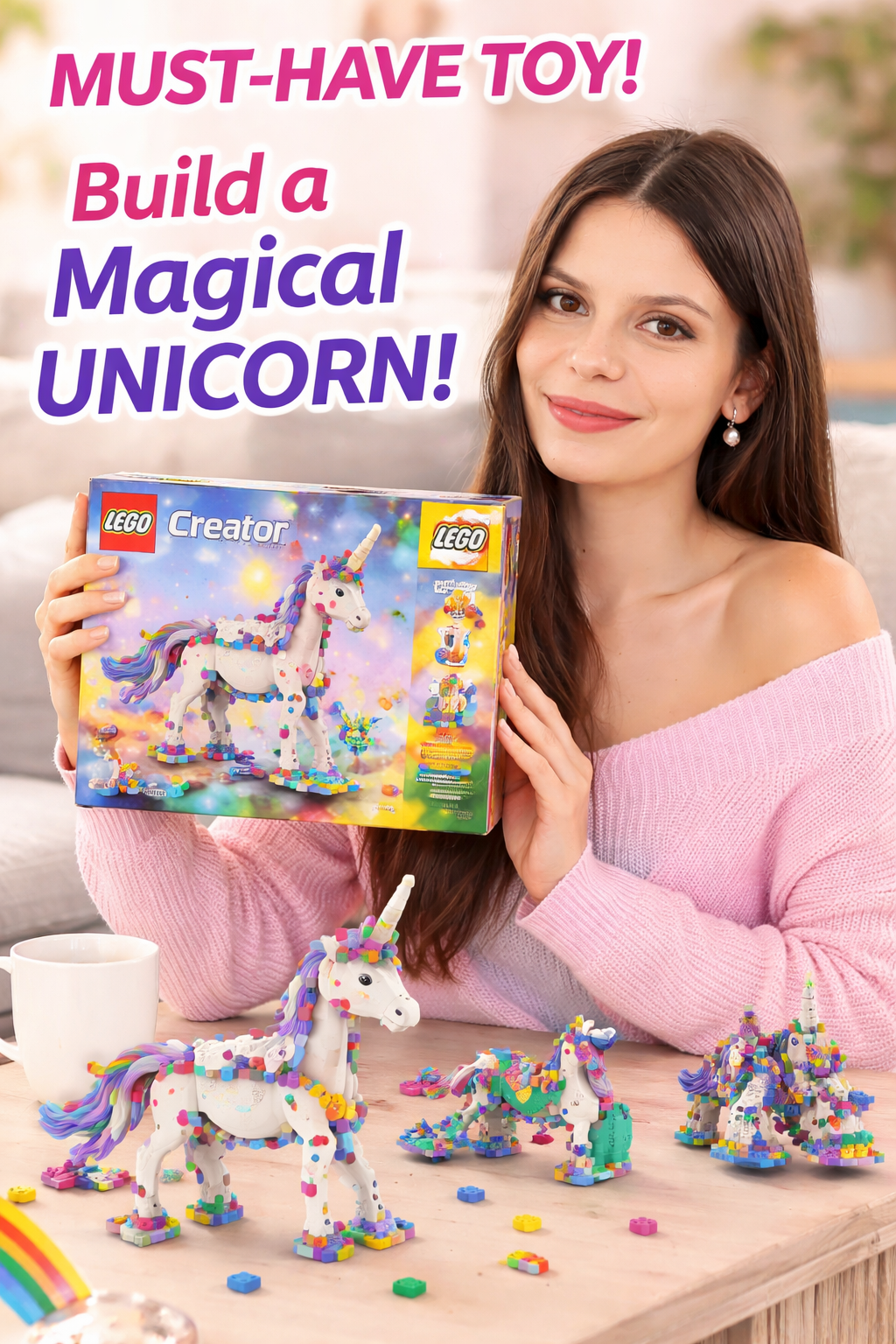 6. LEGO Creator 3 in 1 Magical Unicorn: 7+ Fantasy Birthday Gift