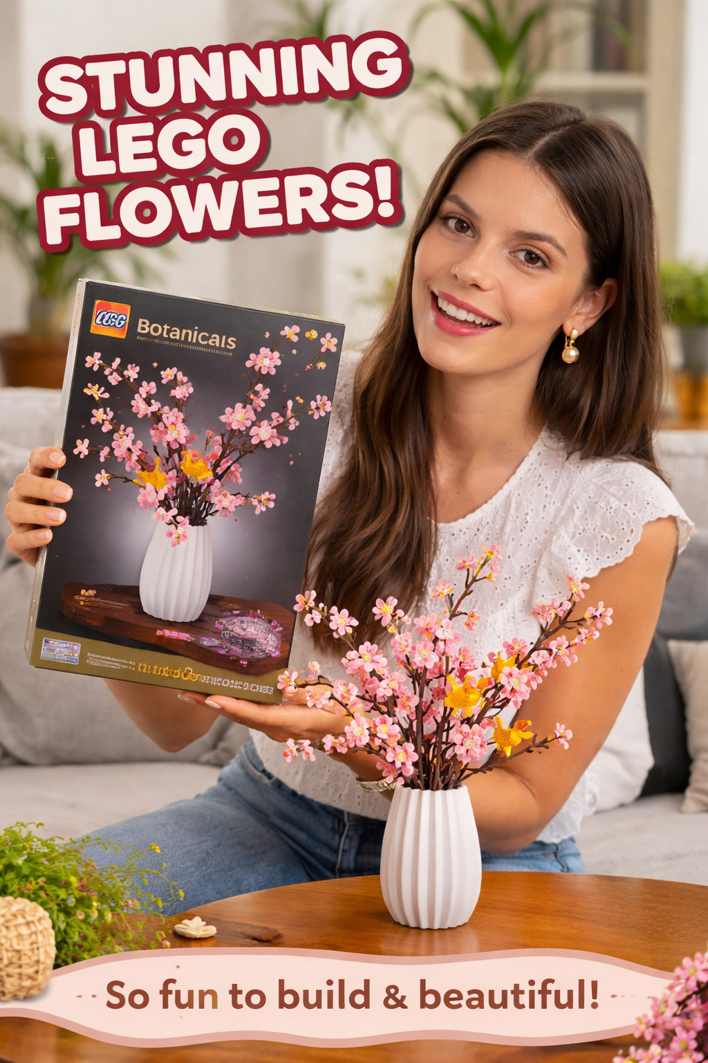 7. LEGO Botanicals Plum Blossom: Adult Birthday Centerpiece Gift