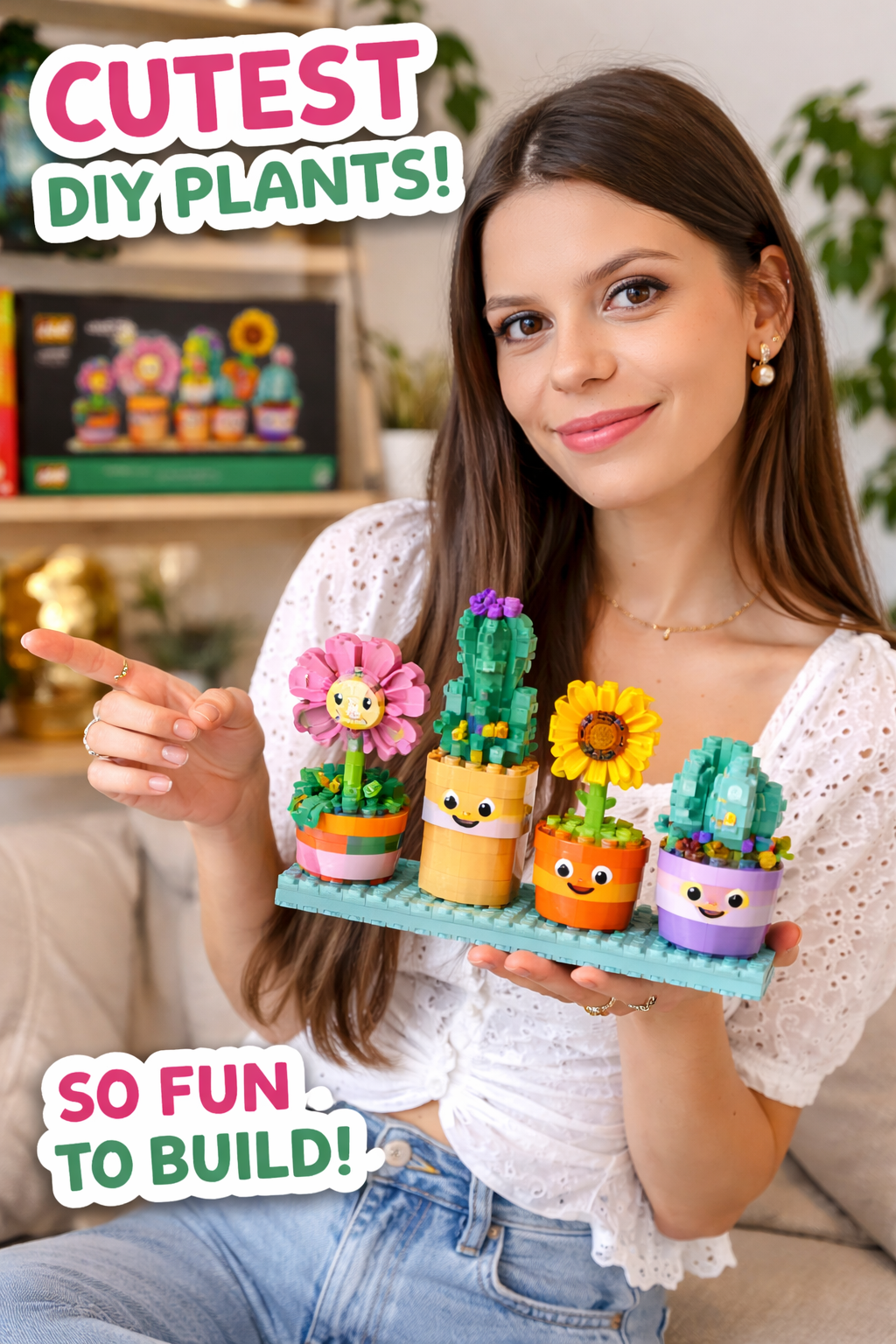 4. LEGO Botanicals Happy Plants: Desk-Ready Ages Gift Decor