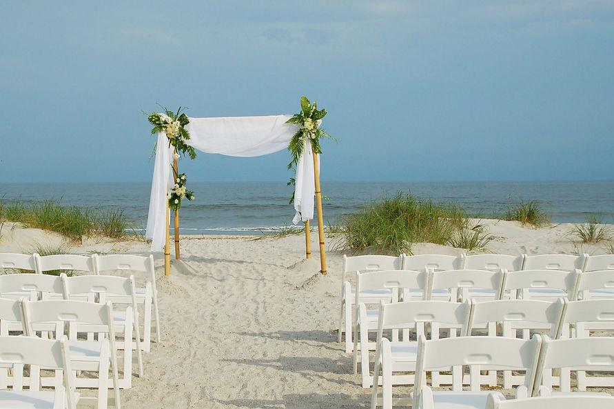 Simple beach wedding ceremony