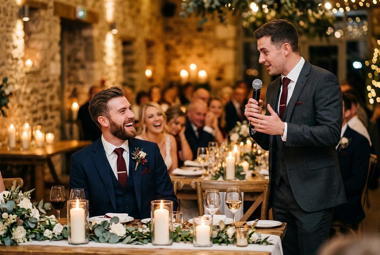 Brother giving wedding speech