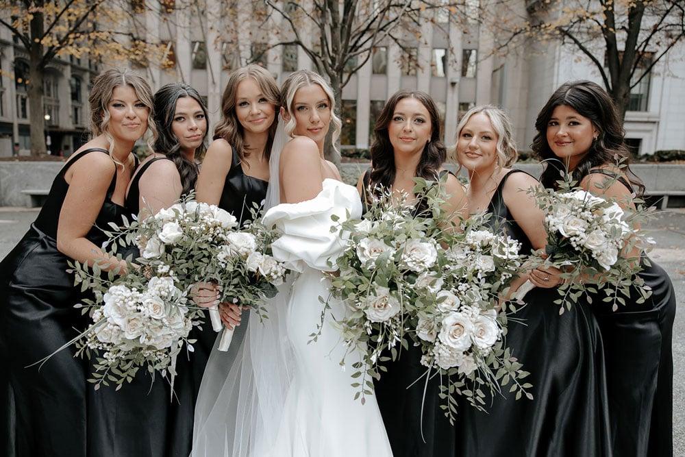 Black neutral bridesmaid dresses