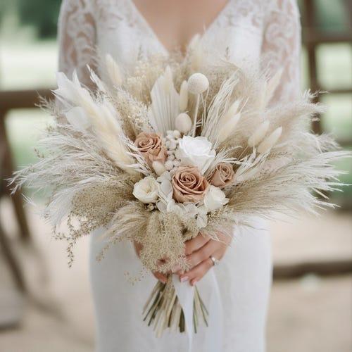 Bohemian winter wedding bouquet