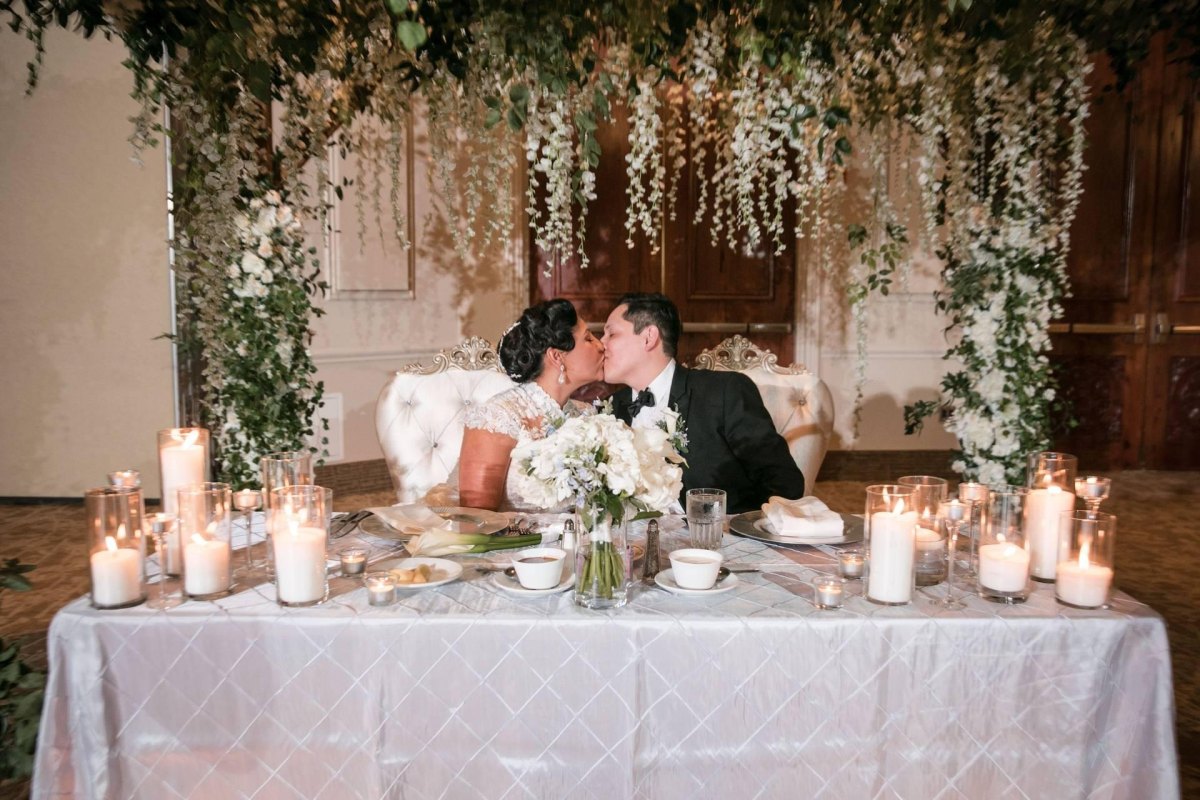 Candle filled sweetheart wedding table