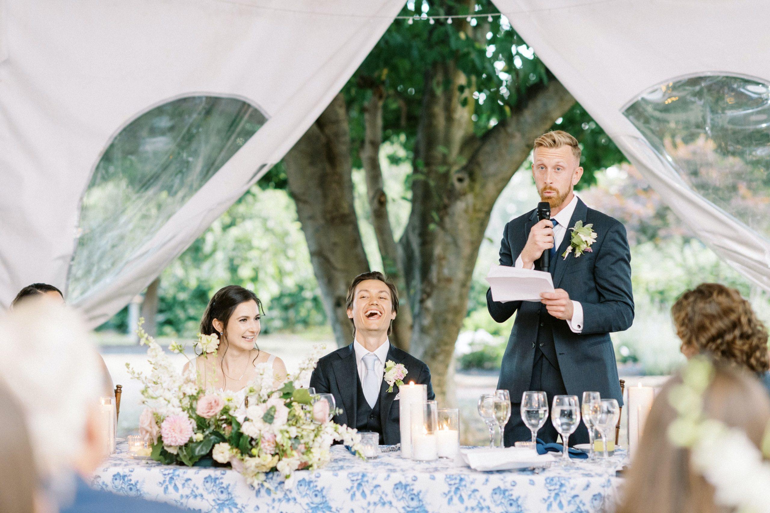Traditional wedding best man toast