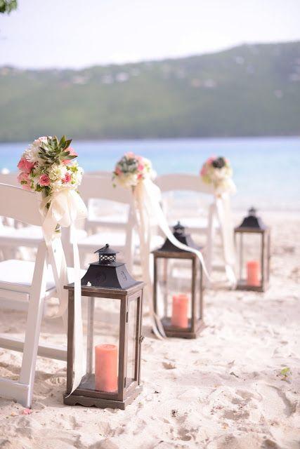 Affordable beach wedding aisle decorations