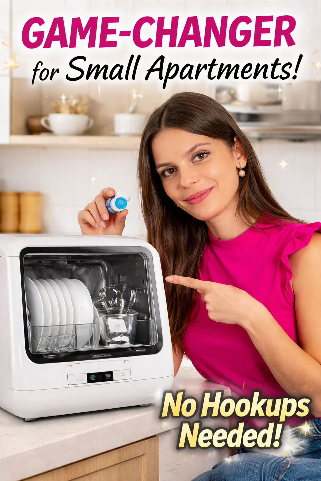 5. EUHOMY Countertop Dishwashers: 167℉ High-Temp No-Hookup Cleaning