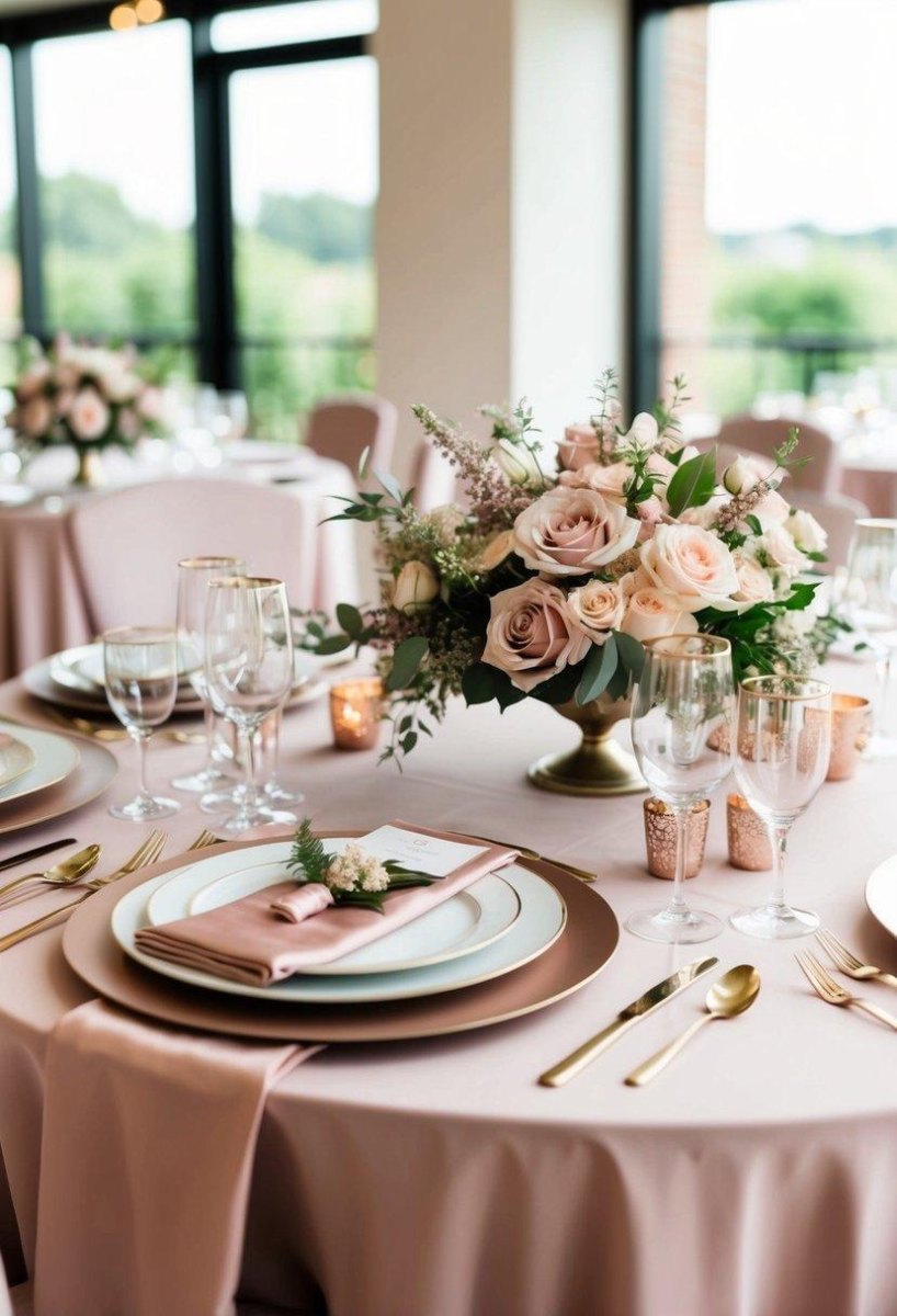 Dusty rose blush romantic wedding flowers