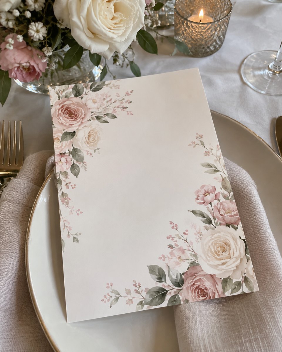 11 Wedding Menu Card Ideas for Elegant Inspiration