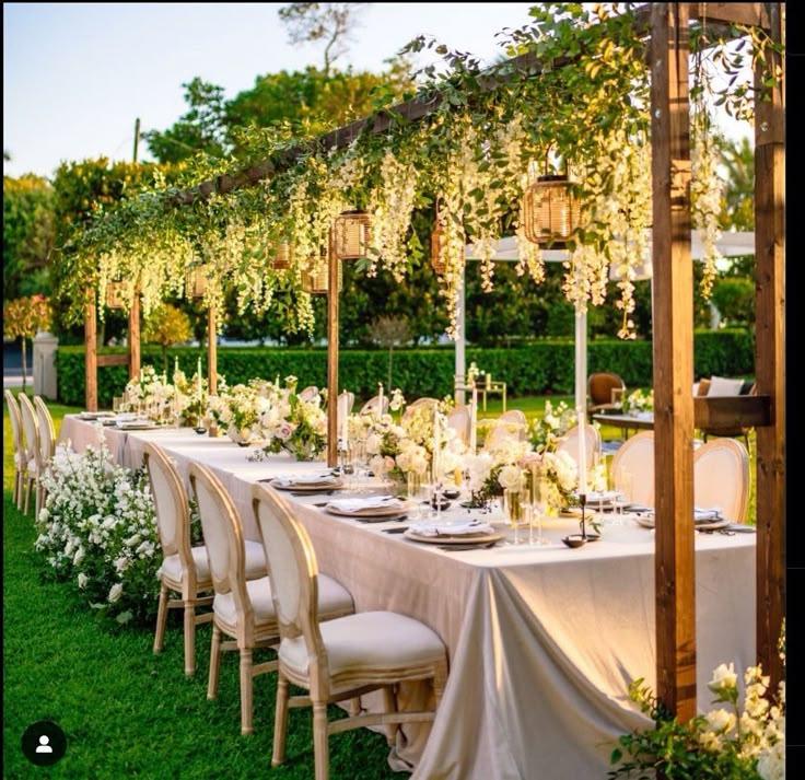 White greenery wedding table decor