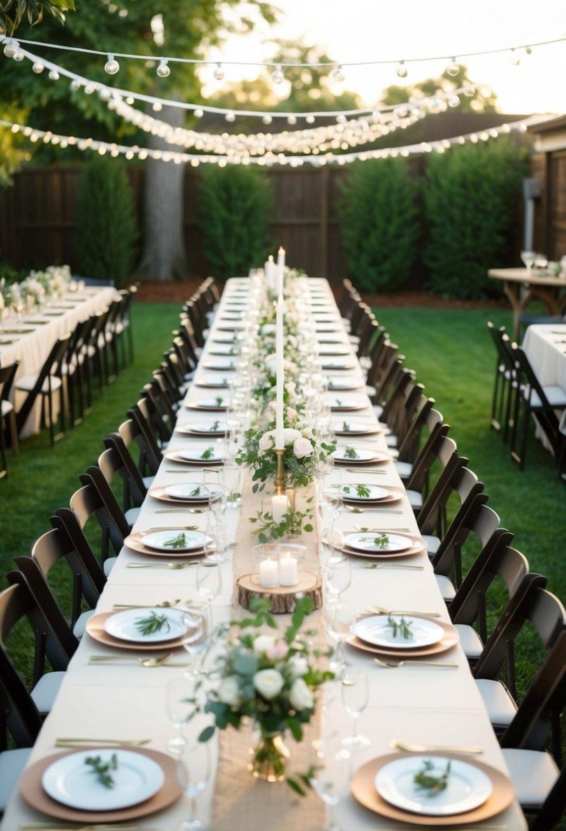 Farmhouse wedding banquet table decor