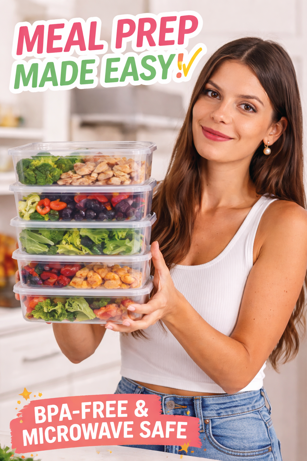 2. Bentgo Prep - 20-Piece 1-Compartment Reusable Meal Prep Containers with Lids, PFAS & BPA Free Materials, Durable, Microwave,