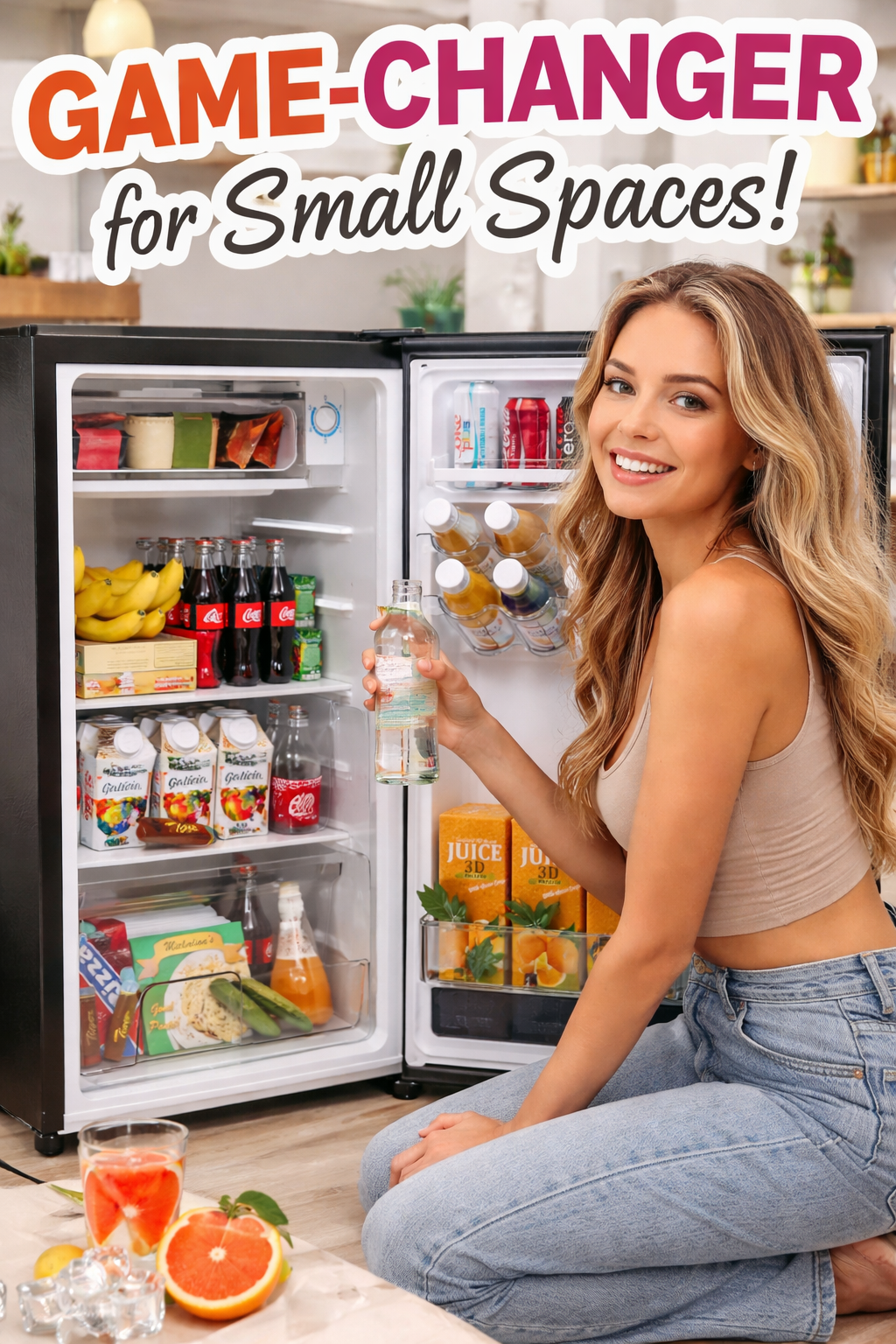 2. Frostorm 3.2 Cu Ft Mini Fridge with Freezer for Bedroom and Office