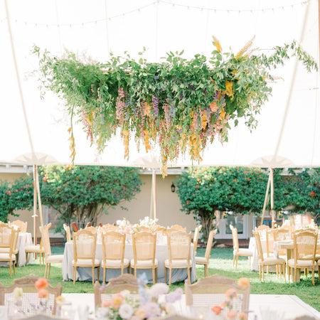 Hanging floral garden installation