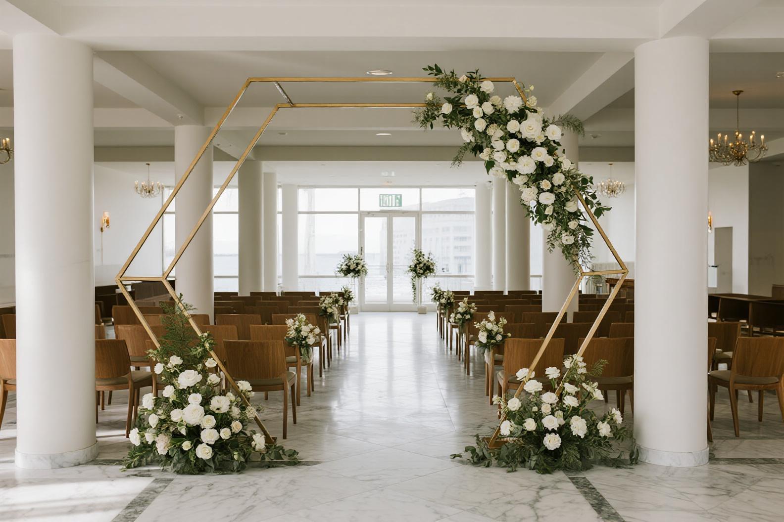Geometric metal wedding arch modern design
