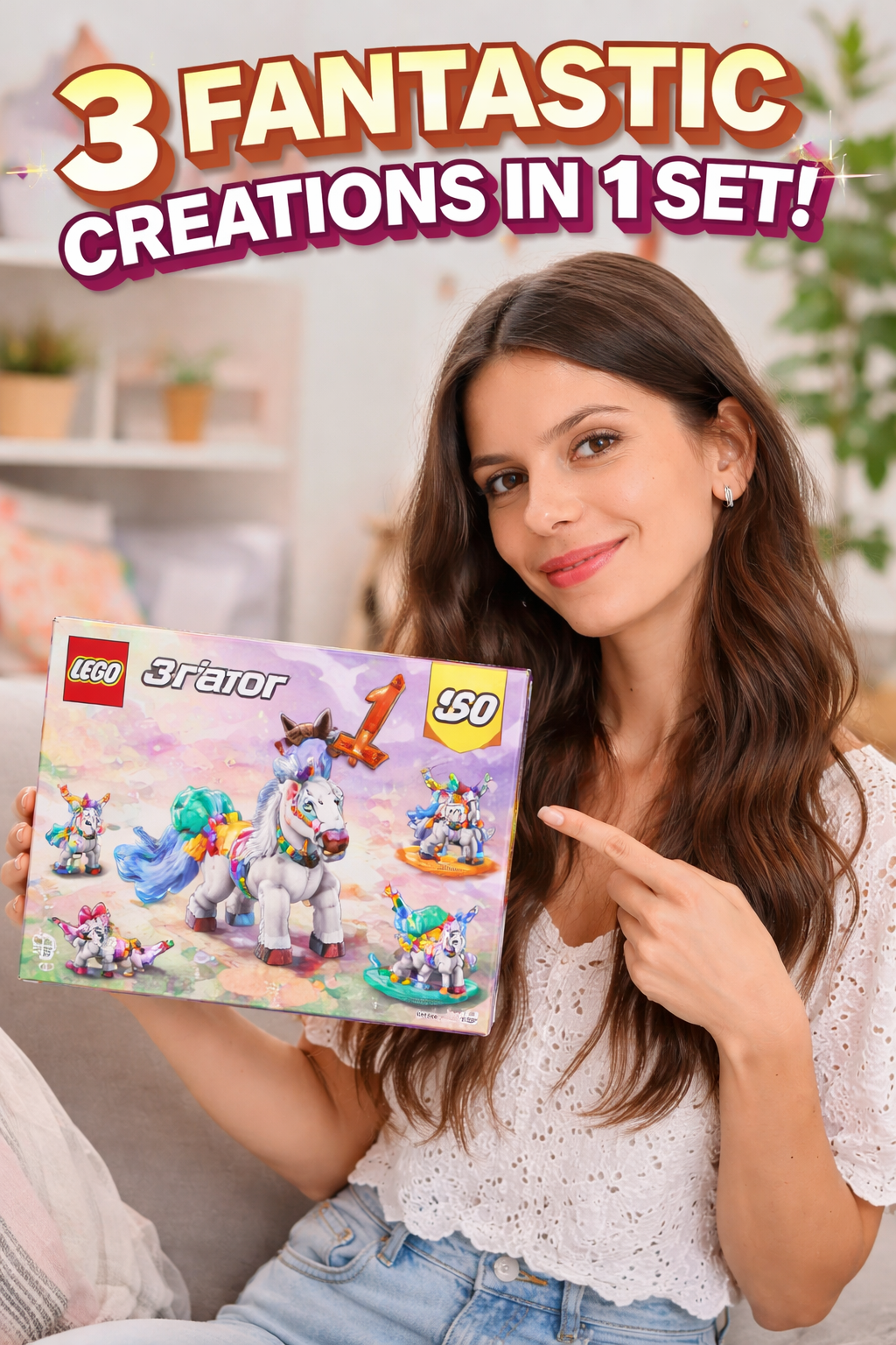 6. LEGO Creator 3 in 1 Magical Unicorn Toy for Gift Birthdays