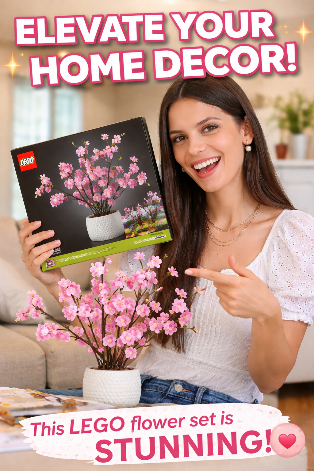 7. LEGO Botanicals Plum Blossom Building Set for Gift Birthdays