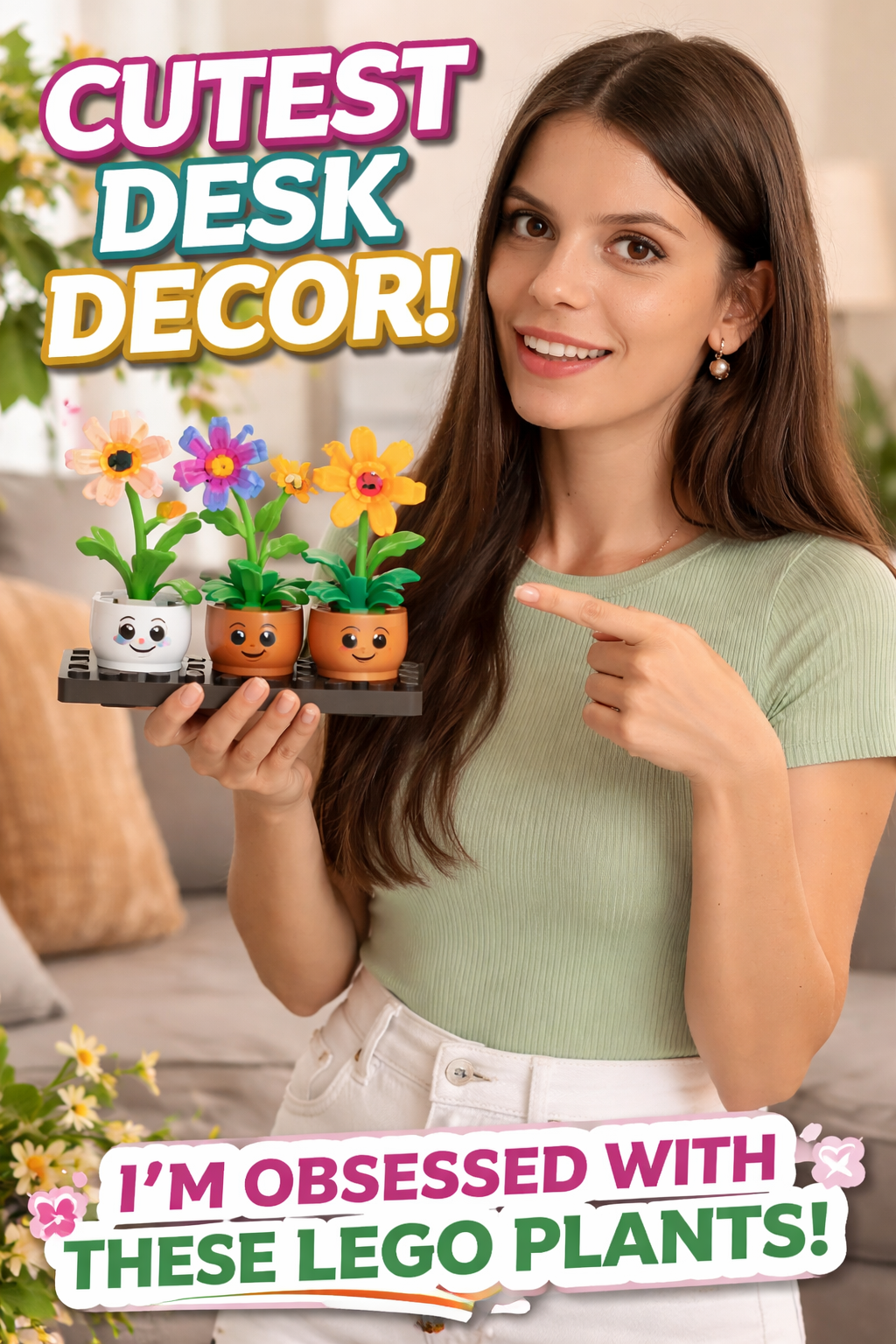 4. LEGO Botanicals Happy Plants Set for Girls Boys Ages 9+