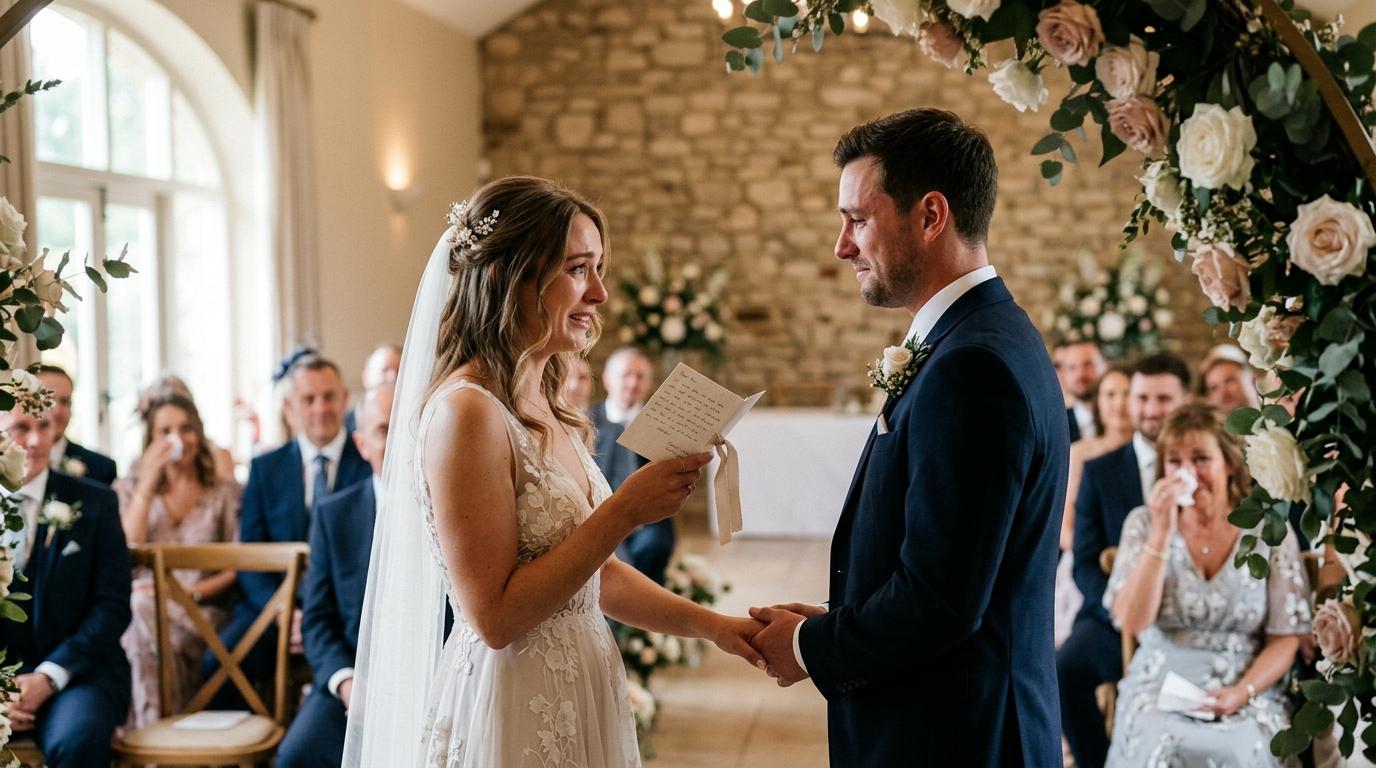 Heartfelt bride vow speech example shared between partners