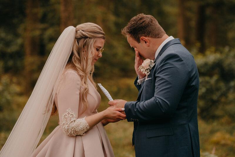 Bride and groom sharing heartfelt vows
