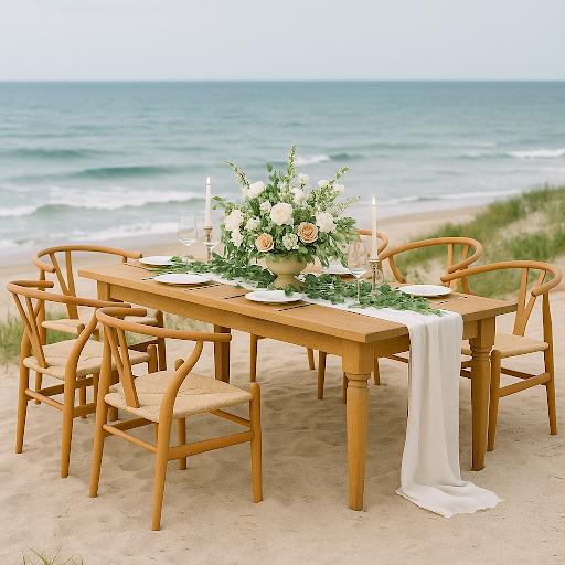 Small intimate beach wedding reception
