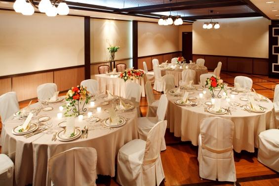 Hotel ballroom wedding setup