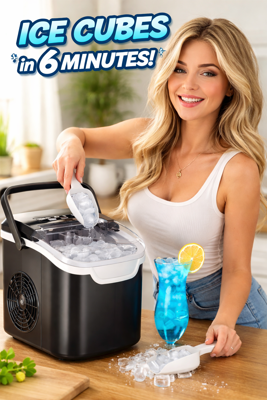 3. Antarctic Star Countertop Ice Maker: Two Cube Sizes with Energy-Saving Design