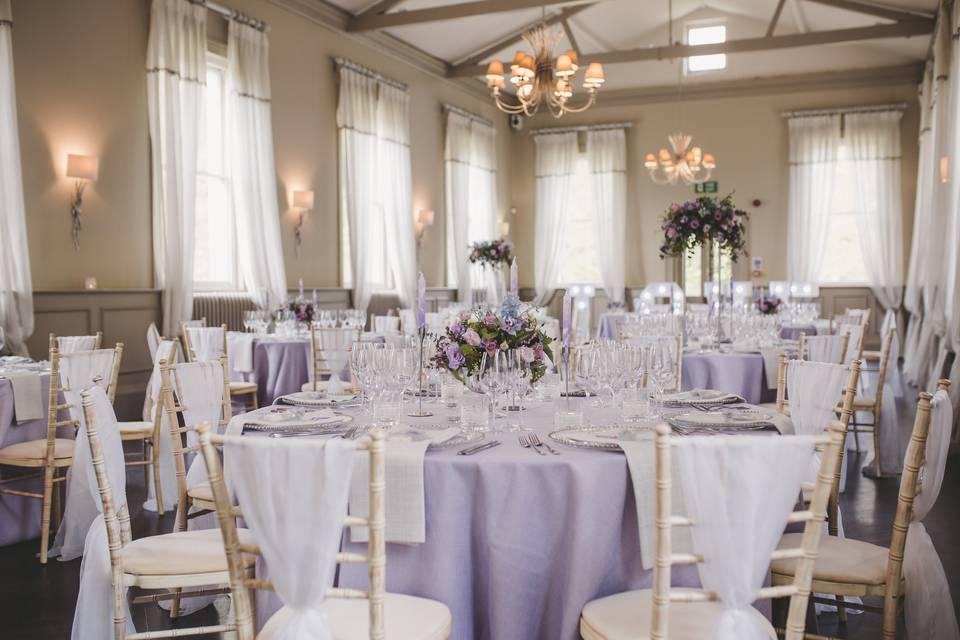 Lavender gray elegant wedding details