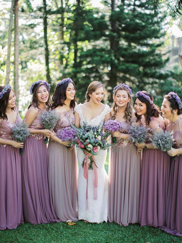 Lavender mauve bridesmaid dresses