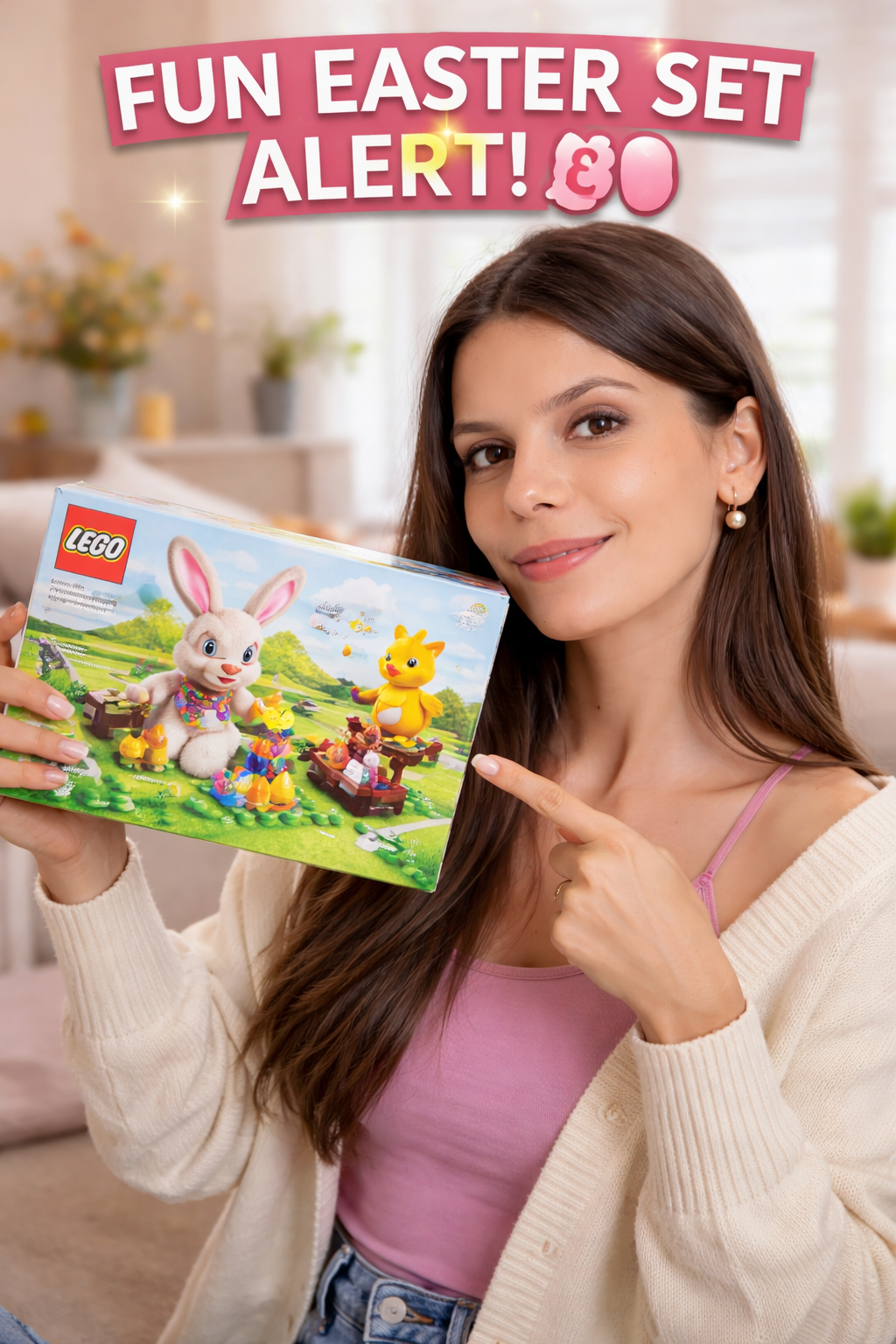 2. LEGO Botanicals-Inspired Spring Display: Easter Bunny & Chick Egg Hunt