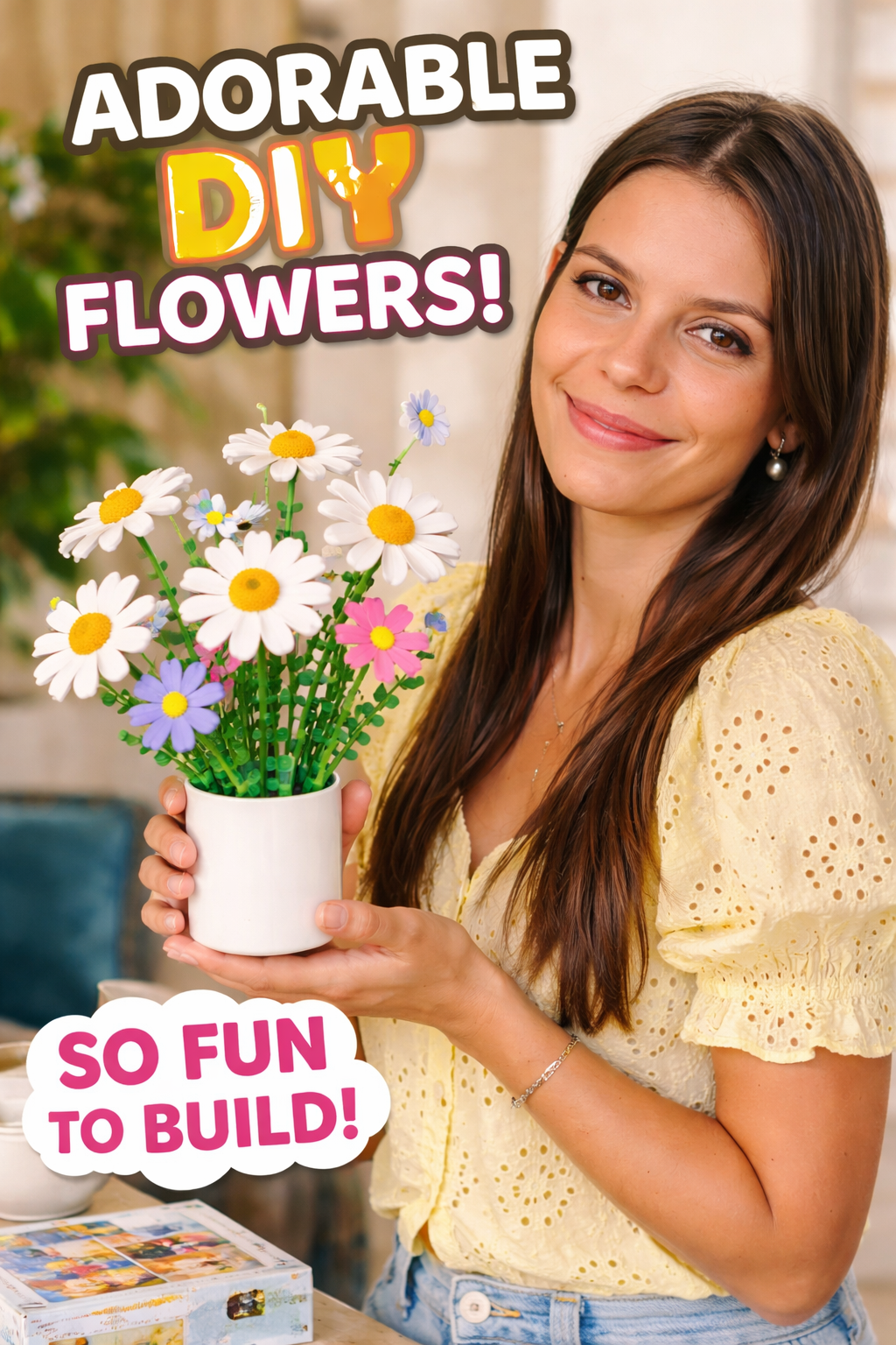3. LEGO Botanicals Daisies Building Toy for Bright, Simple Decor