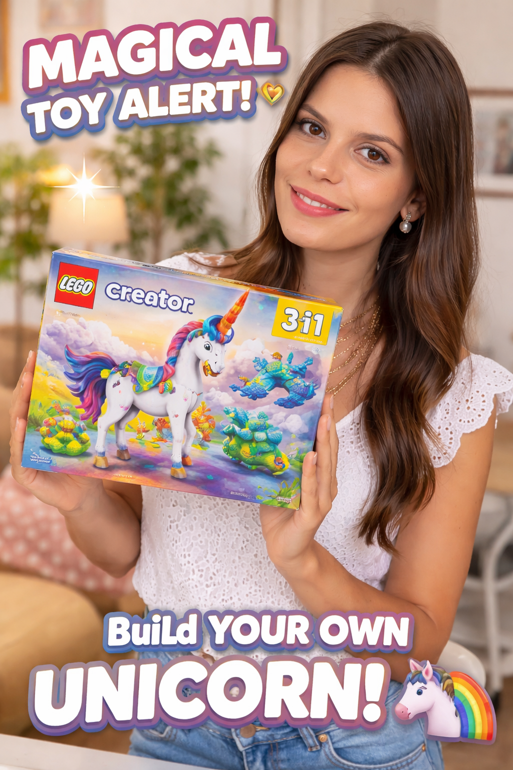 9. LEGO Botanicals-Friendly Whimsy: Creator 3-in-1 Magical Unicorn
