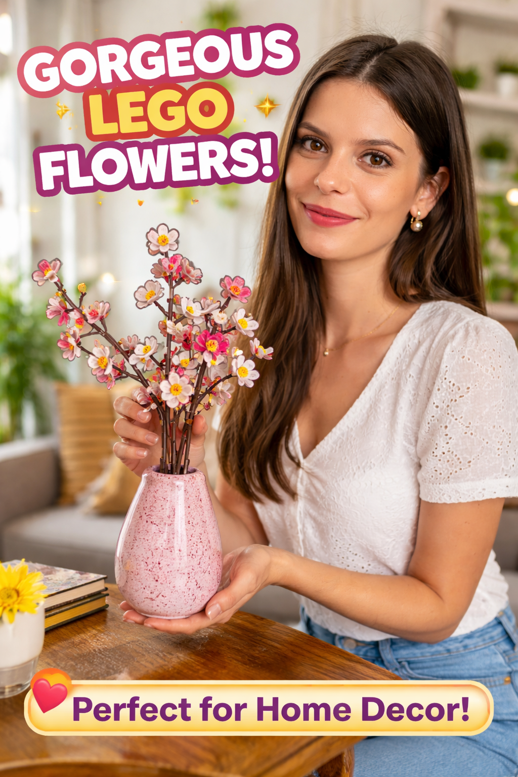 10. LEGO Botanicals Plum Blossom Adult Centerpiece Flower Build