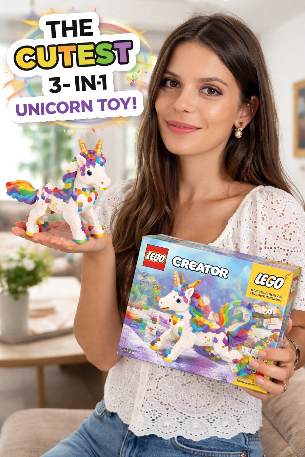 9. LEGO Creator Magical Unicorn 3-in-1 Rainbow Animal Set