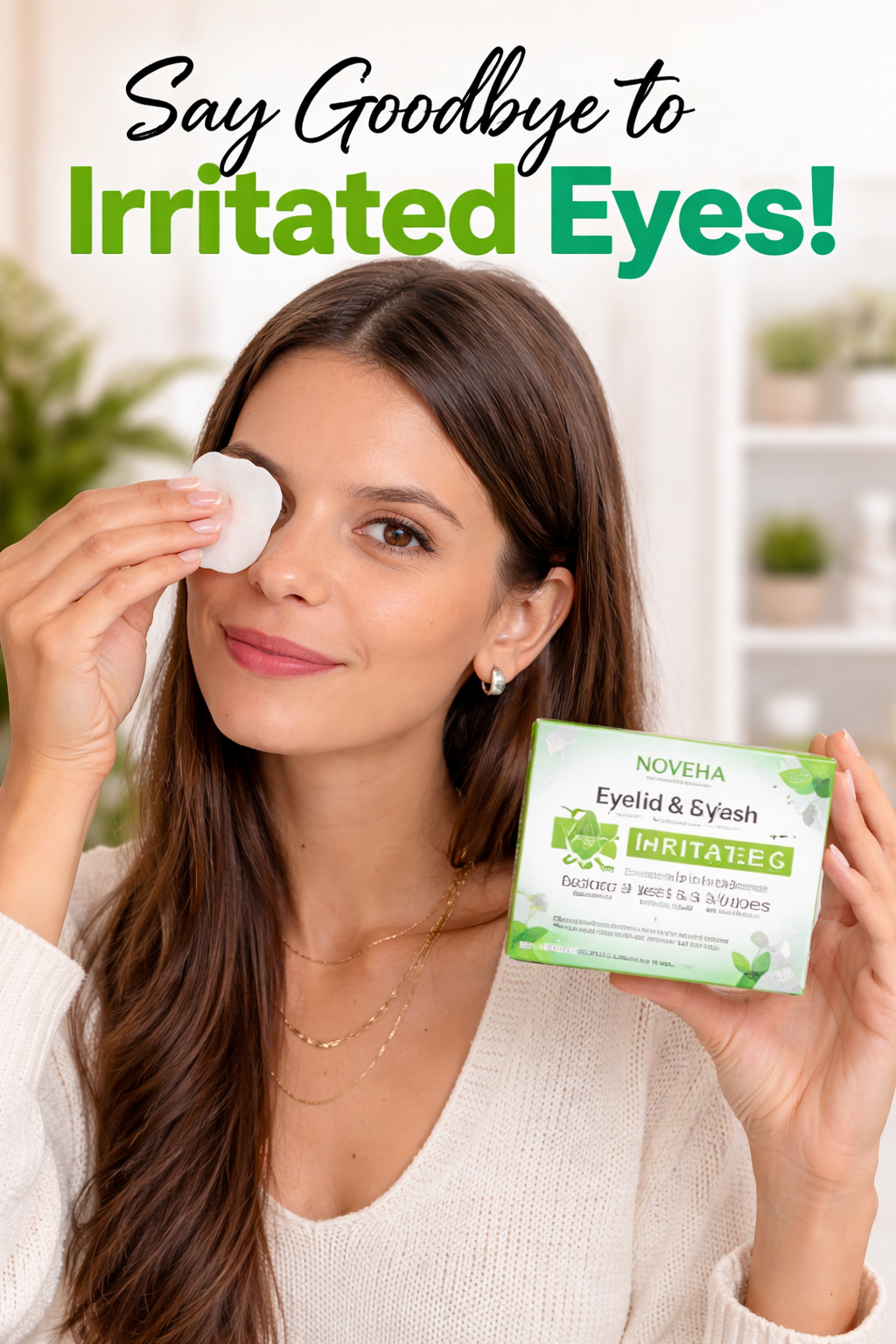 10. NOVEHA Tea Tree Oil Eyelid & Lash Wipes with Hyaluronic Acid, Green Tea & Chamomile (For Blepharitis, Itchy, Stye-Prone Eyes)