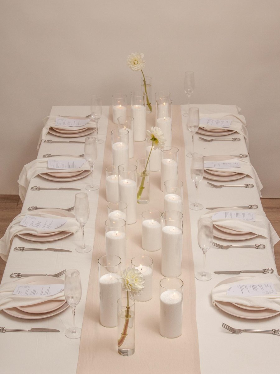Modern minimalist candle wedding decor