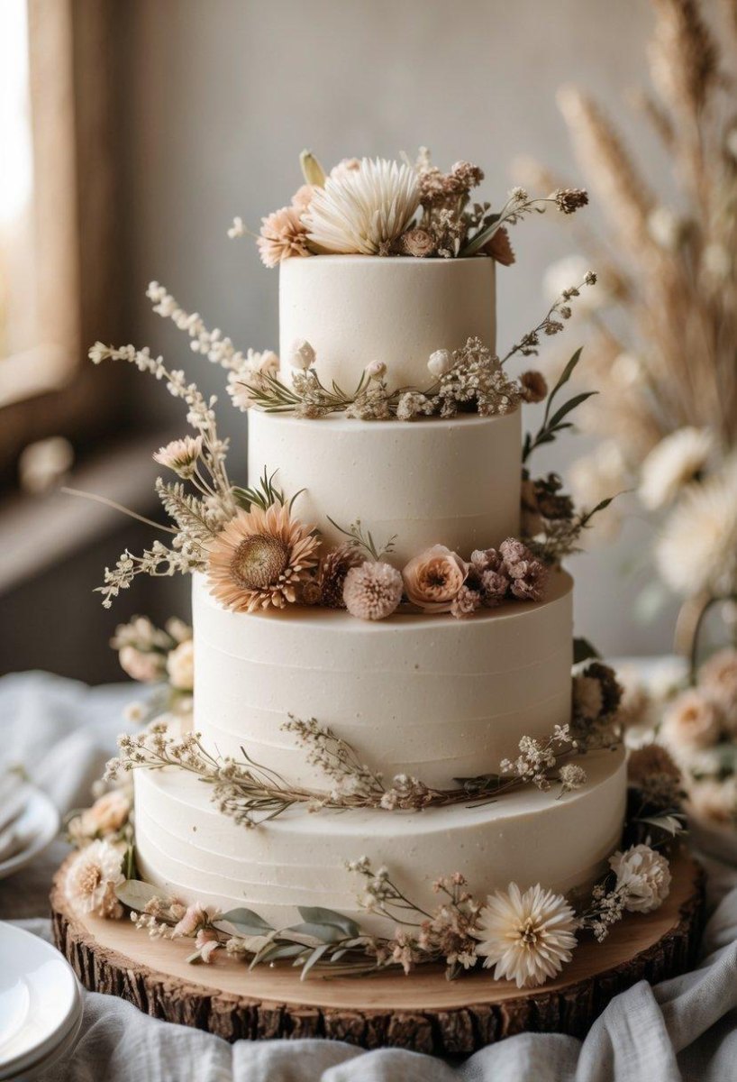 Nature inspired earthy wedding cake design