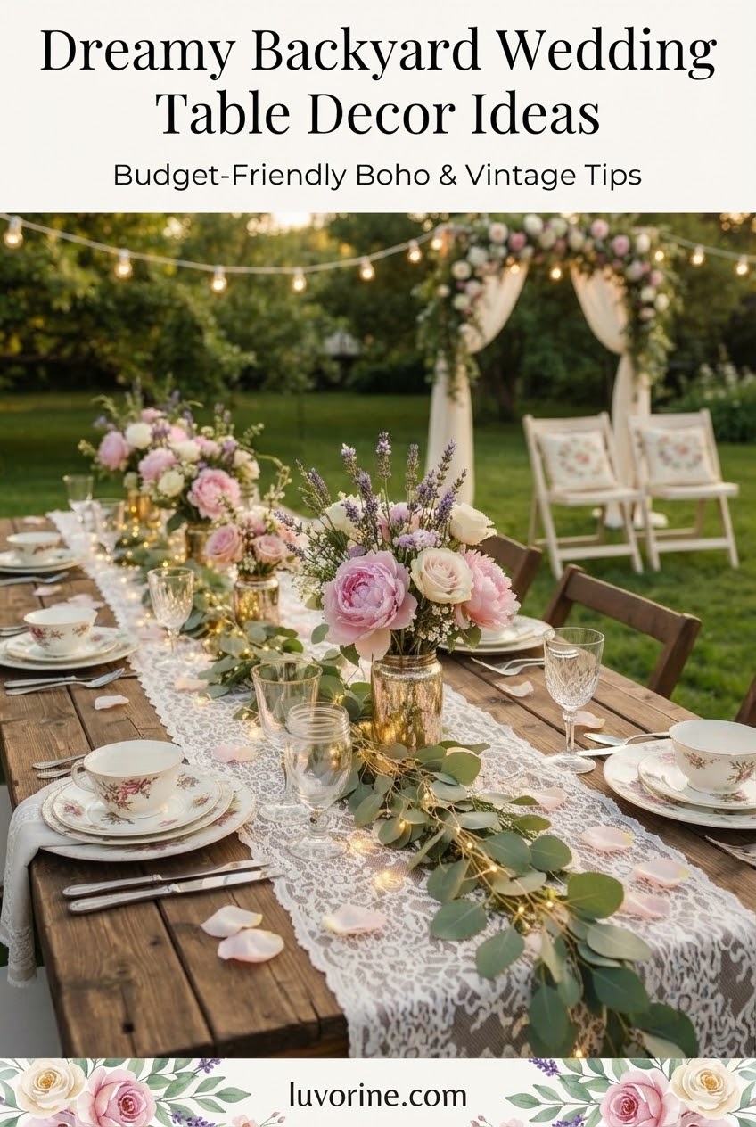 Dreamy Backyard Wedding Table Decor Ideas