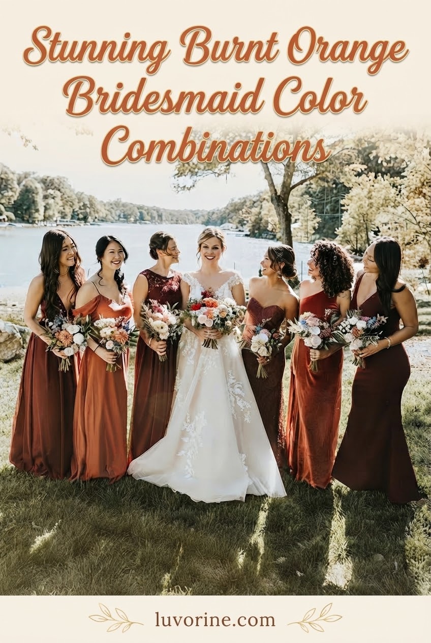 Stunning Burnt Orange Bridesmaid Color Combinations
