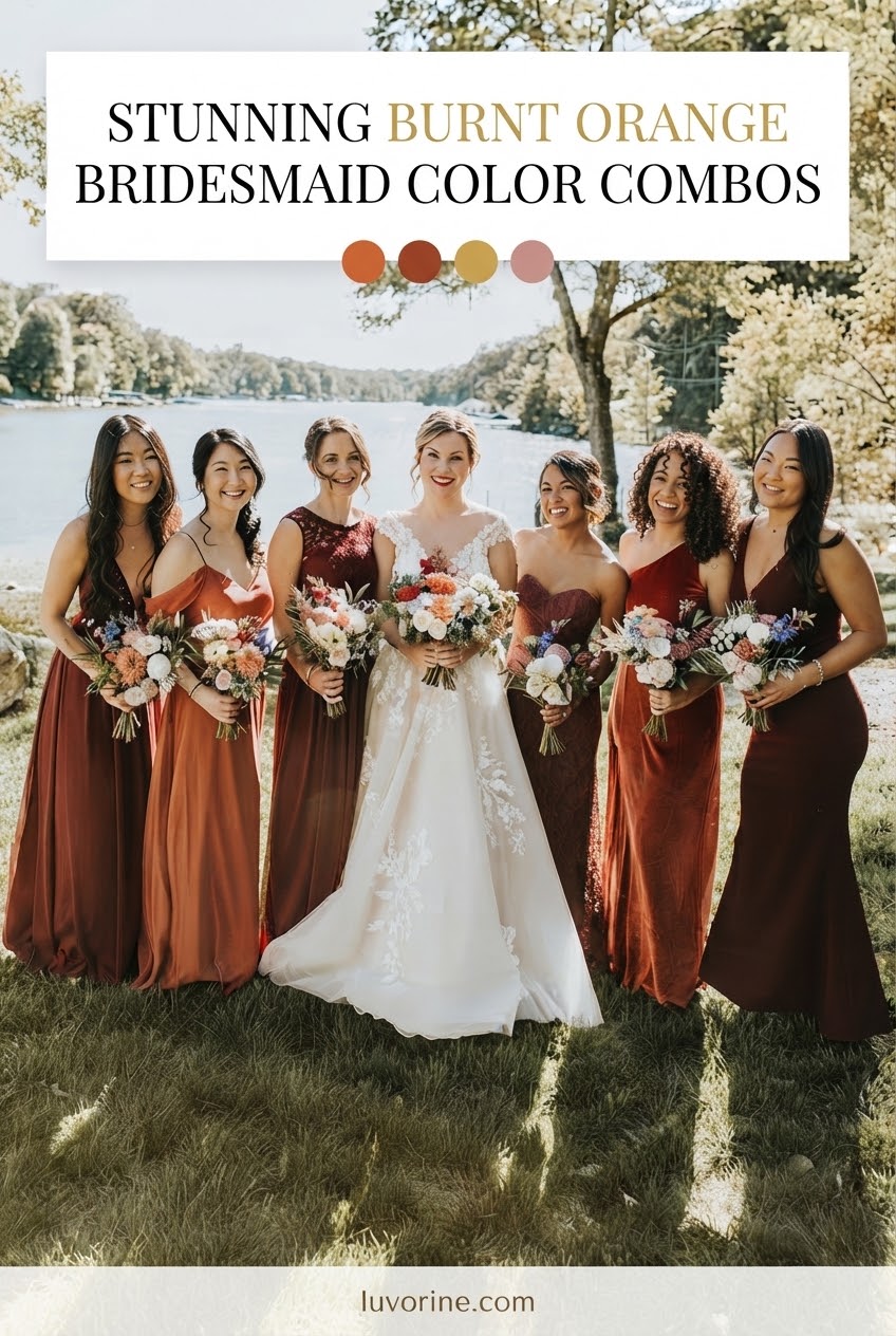 Stunning Burnt Orange Bridesmaid Color Combos