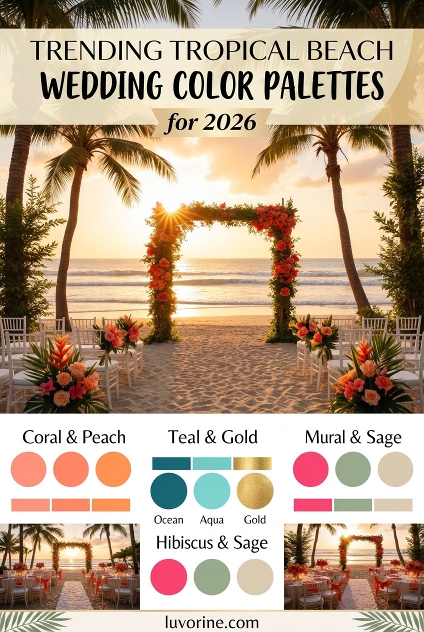 Trending Tropical Beach Wedding Color Palettes for 2026