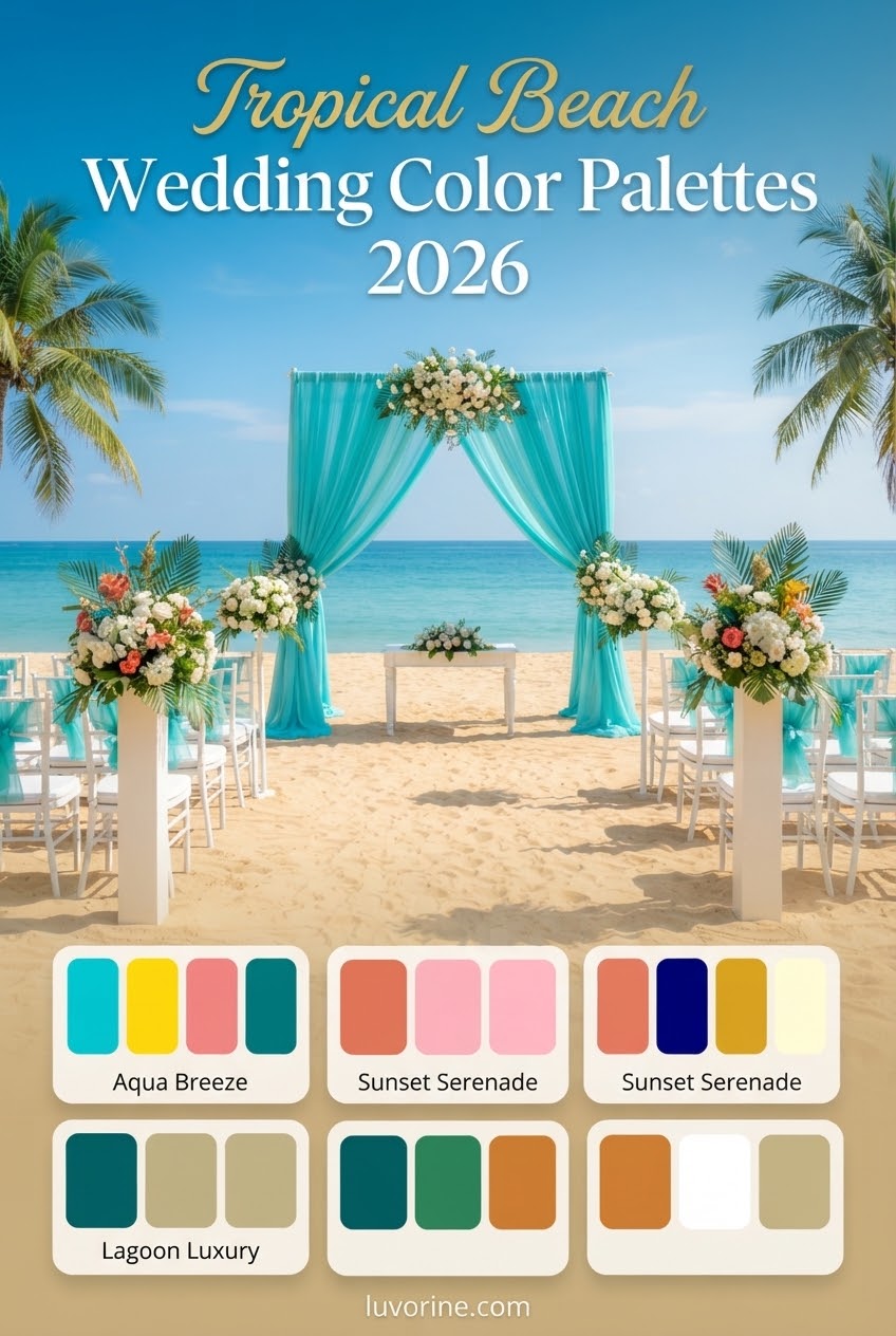 Tropical Beach Wedding Color Palettes 2026