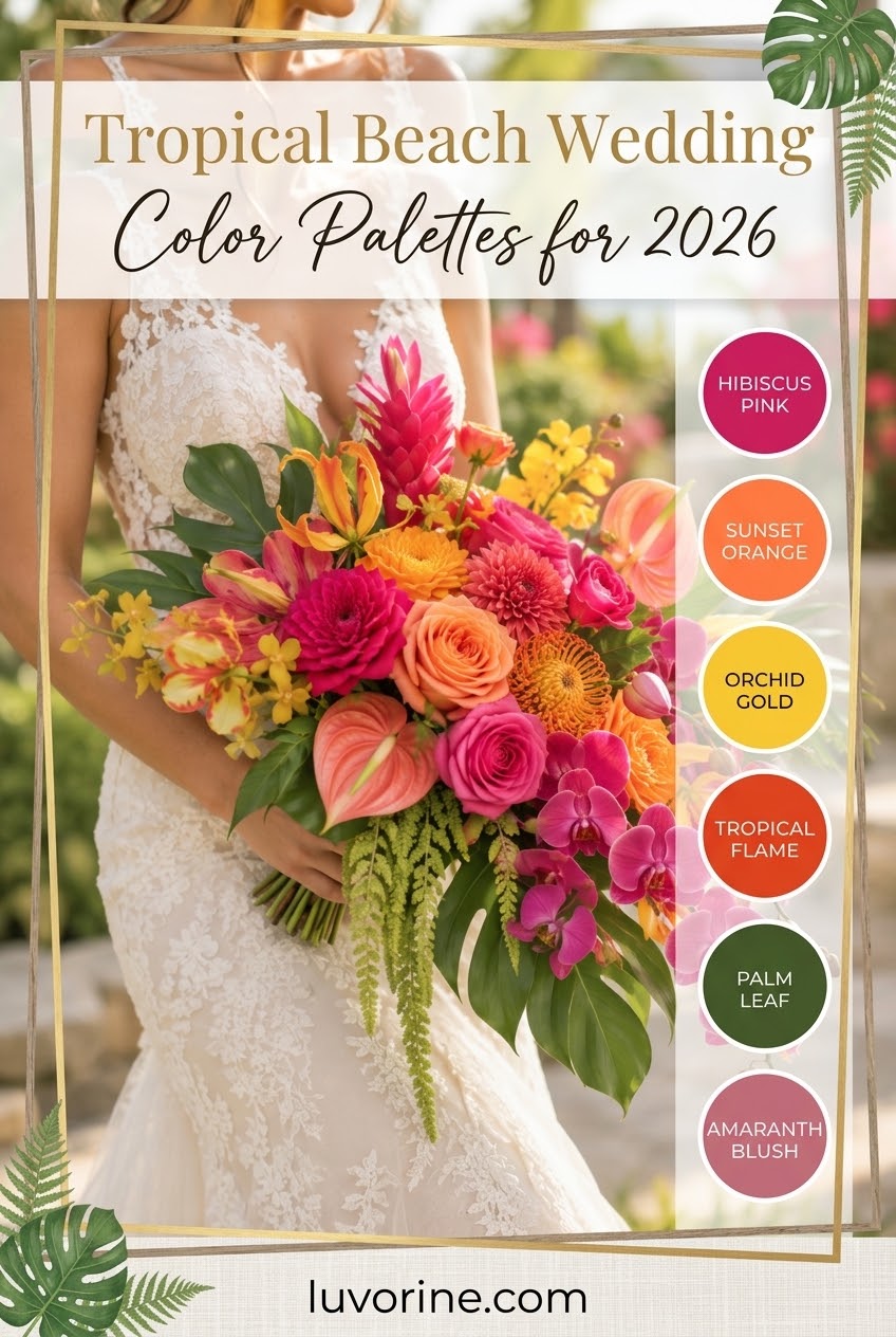 Tropical Beach Wedding Color Palettes for 2026