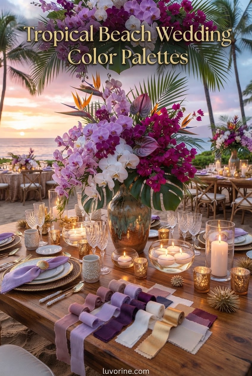 Tropical Beach Wedding Color Palettes