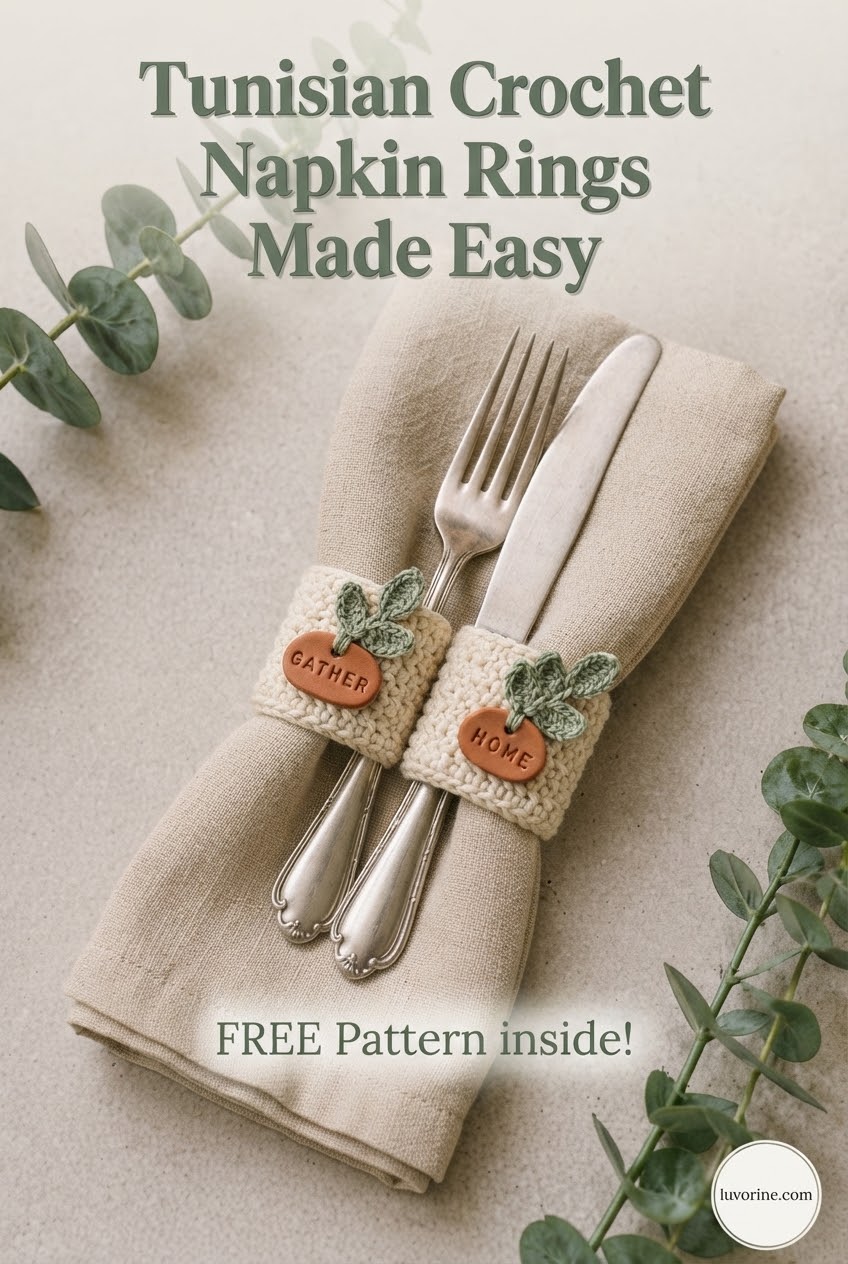 Tunisian Crochet Napkin Rings Made Easy