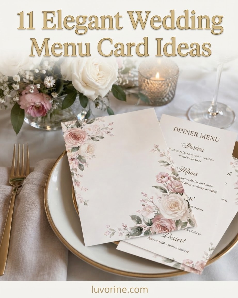 11 Elegant Wedding Menu Card Ideas