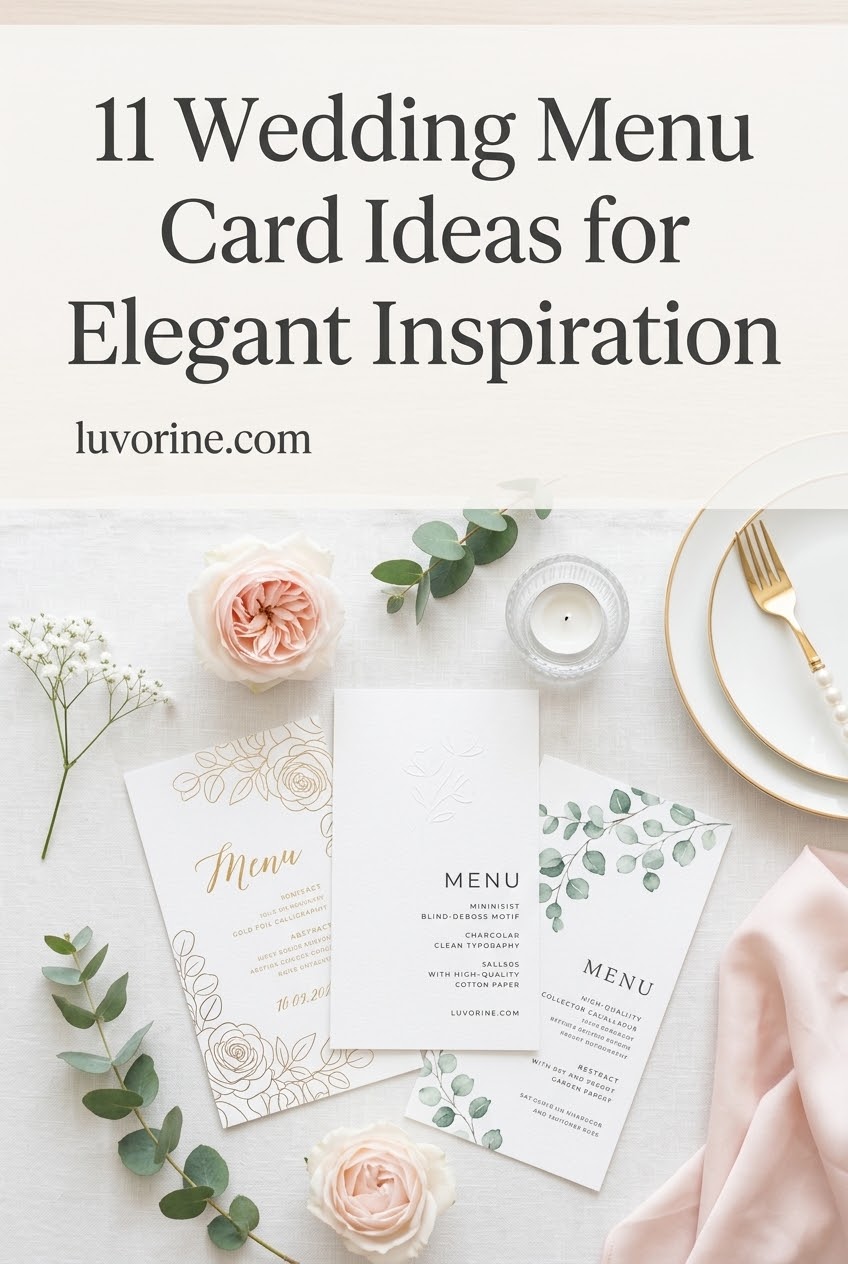 11 Wedding Menu Card Ideas for Elegant Inspiration