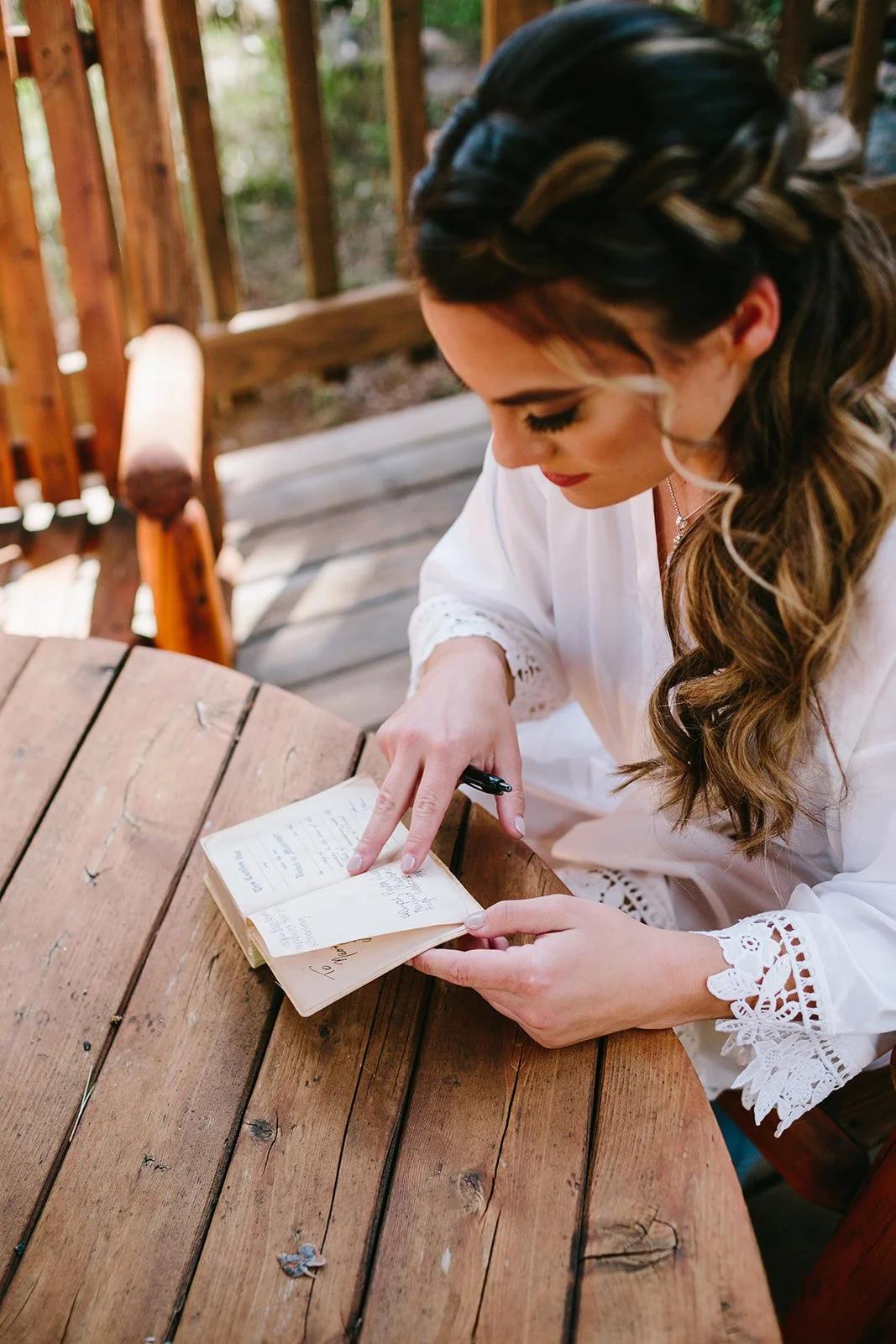 Personalized bride vow speech example with handwritten promises
